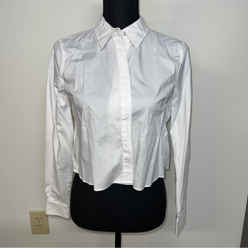 White Button Up With Slit Details